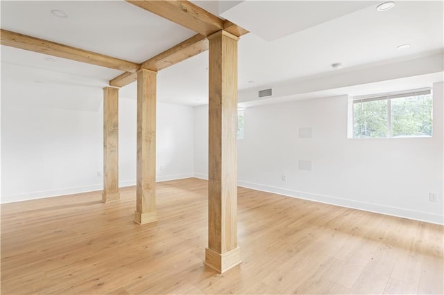 2873 Bob White Dr SW, Atlanta, GA 30311 - basement featuring light wood-type flooring and baseboards