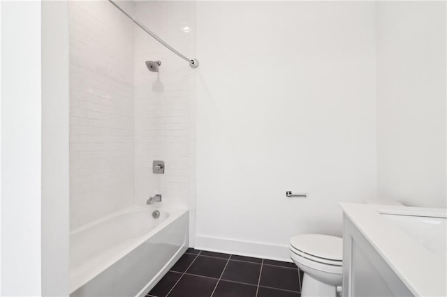 443 Plateau Pl NW, Atlanta, GA 30309 - bathroom with tile patterned floors, vanity, bathtub / shower combination, baseboards, and toilet
