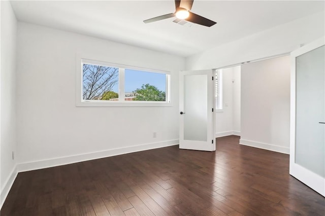 443 Plateau Pl NW, Atlanta, GA 30309 - unfurnished bedroom featuring wood-type flooring, visible vents, baseboards, and ceiling fan