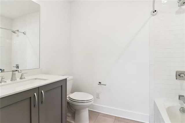 443 Plateau Pl NW, Atlanta, GA 30309 - full bathroom featuring vanity, bathtub / shower combination, baseboards, toilet, and tile patterned flooring