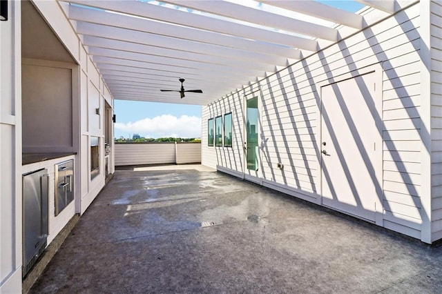 443 Plateau Pl NW, Atlanta, GA 30309 - view of patio featuring a pergola and ceiling fan