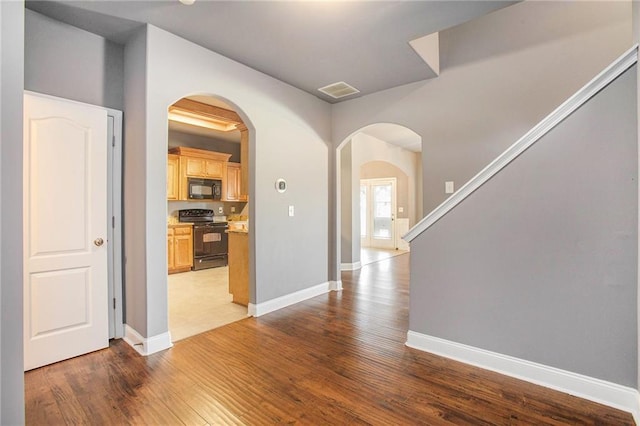 interior space featuring dark wood-type flooring