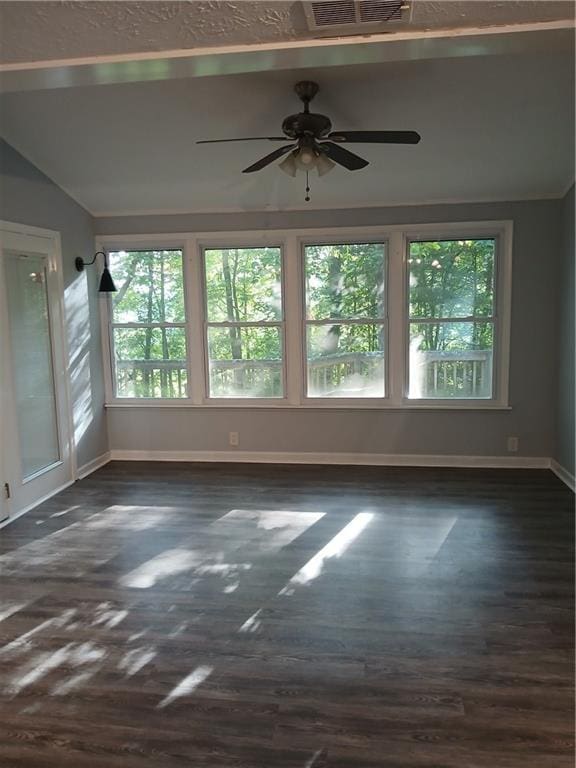 2218 Etowah River Rd, Dawsonville, GA 30534 - unfurnished room featuring healthy amount of natural light, ceiling fan, and dark wood-style floors
