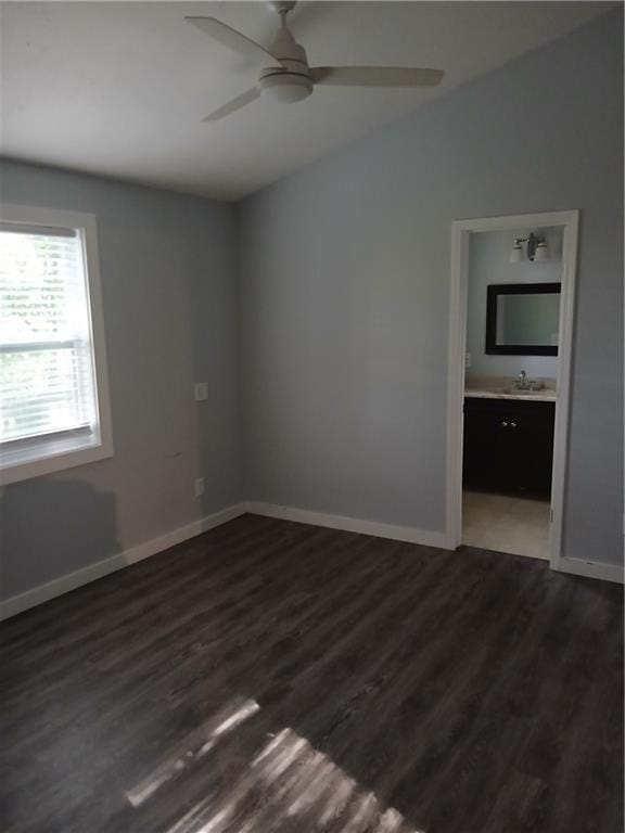 2218 Etowah River Rd, Dawsonville, GA 30534 - spare room with a ceiling fan and dark wood finished floors