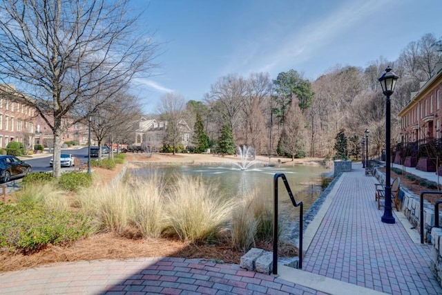 view of community featuring a water view