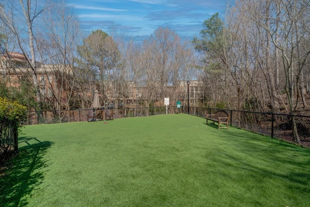 view of yard with fence