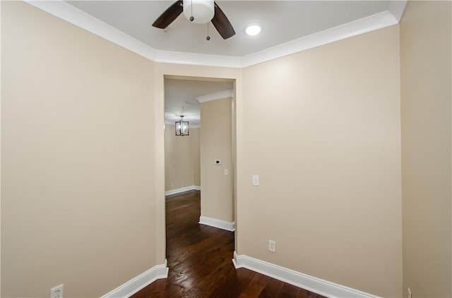 1965 Nocturne Dr Unit 1306A, Alpharetta, GA 30009 - unfurnished room with ceiling fan, baseboards, dark wood-style flooring, and crown molding
