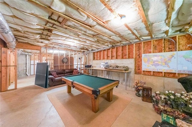 game room with billiards