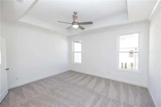 352 Olmstead Way Unit 28, Alpharetta, GA 30022 - spare room featuring ornamental molding, a tray ceiling, carpet, and ceiling fan