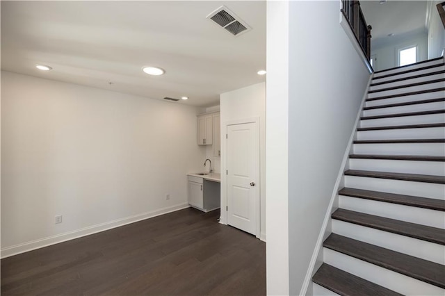 352 Olmstead Way Unit 28, Alpharetta, GA 30022 - stairway with wood finished floors and recessed lighting