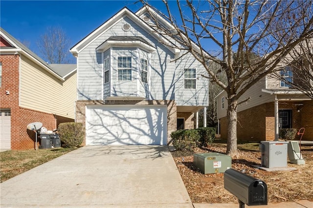 front of property with a garage