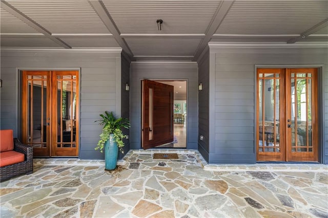 view of exterior entry with french doors