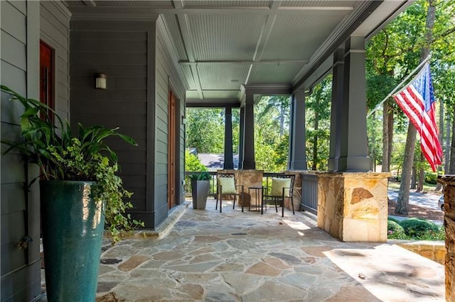 view of patio / terrace featuring covered porch