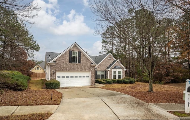 view of front of home with a garage