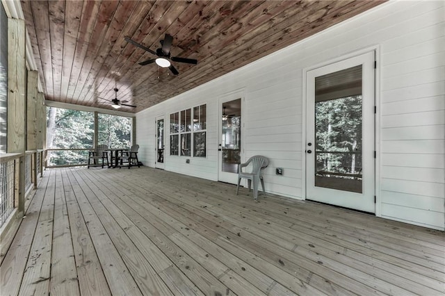 deck featuring ceiling fan