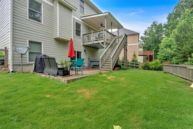 544 Pine Way, Dallas, GA 30157 - back of property featuring a deck, stairway, and a patio area