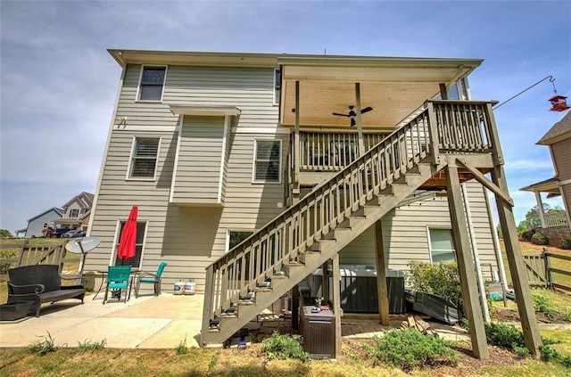 544 Pine Way, Dallas, GA 30157 - rear view of property featuring stairs, a patio area, a ceiling fan, and a wooden deck
