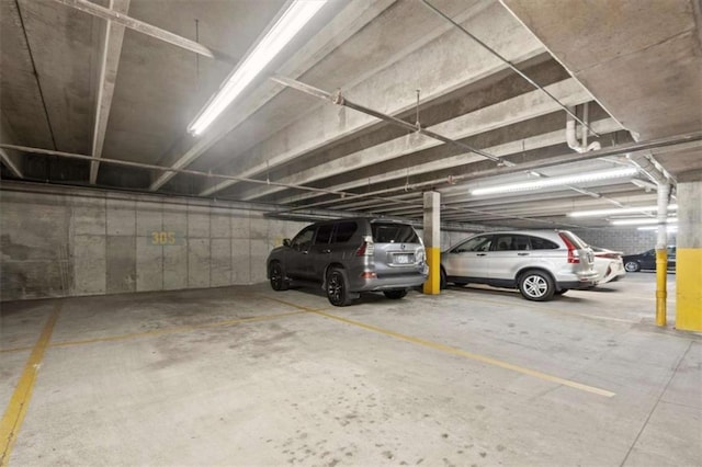 view of parking garage