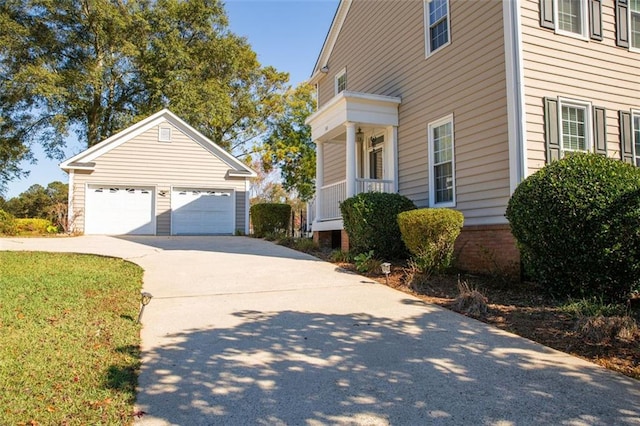 view of home's exterior with a garage