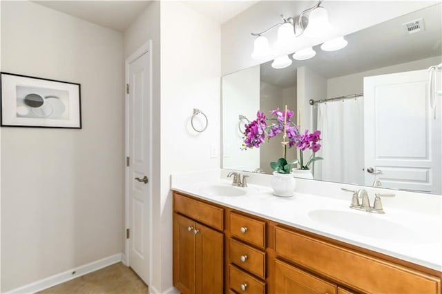 441 Spring View Dr, Woodstock, GA 30188 - bathroom featuring double vanity and tile patterned floors