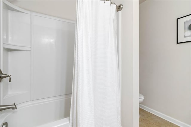 441 Spring View Dr, Woodstock, GA 30188 - bathroom with tile patterned flooring and shower / tub combo with curtain