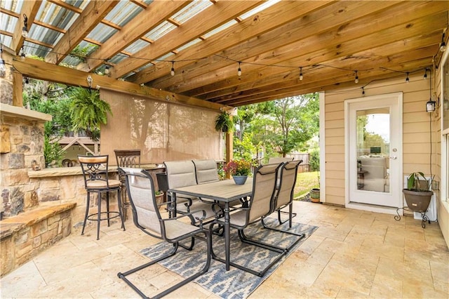 441 Spring View Dr, Woodstock, GA 30188 - view of patio with outdoor dining area and a pergola