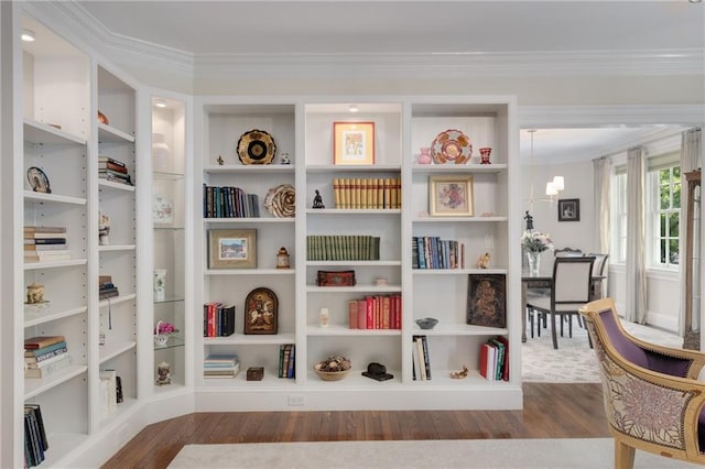 1325 Peachtree St NE Unit 401, Atlanta, GA 30309 - sitting room with ornamental molding and wood finished floors