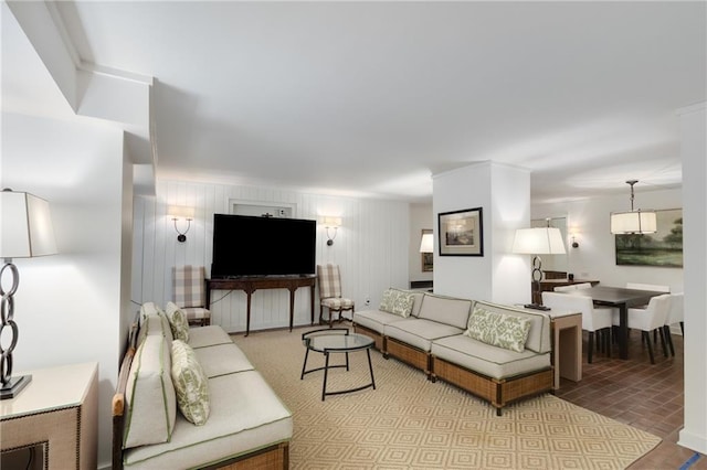 1325 Peachtree St NE Unit 401, Atlanta, GA 30309 - living room featuring brick floor