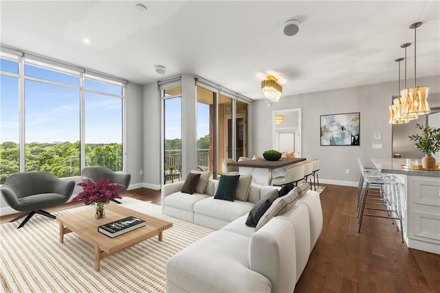 1820 Peachtree St NW Unit 804, Atlanta, GA 30309 - living area featuring baseboards and dark wood finished floors