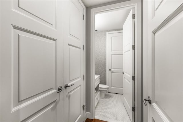 1820 Peachtree St NW Unit 804, Atlanta, GA 30309 - bathroom with tile patterned floors and toilet