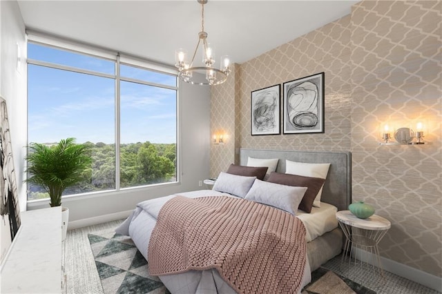 1820 Peachtree St NW Unit 804, Atlanta, GA 30309 - bedroom with a chandelier and carpet floors