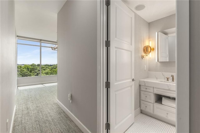 1820 Peachtree St NW Unit 804, Atlanta, GA 30309 - bathroom featuring vanity and a chandelier