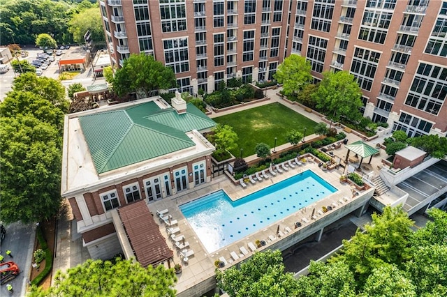 1820 Peachtree St NW Unit 804, Atlanta, GA 30309 - drone / aerial view of a pool