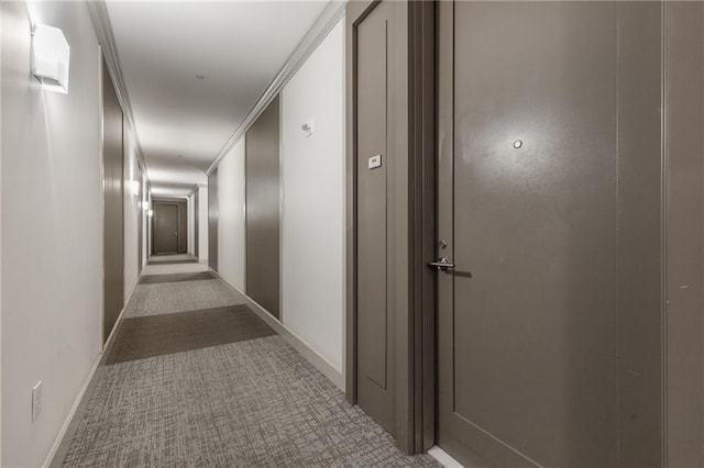 1820 Peachtree St NW Unit 804, Atlanta, GA 30309 - hallway featuring carpet floors and ornamental molding