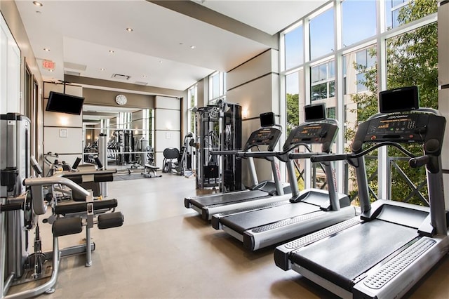 1820 Peachtree St NW Unit 804, Atlanta, GA 30309 - exercise room featuring plenty of natural light