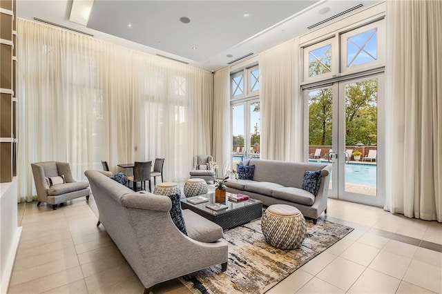 1820 Peachtree St NW Unit 804, Atlanta, GA 30309 - tiled living area featuring french doors