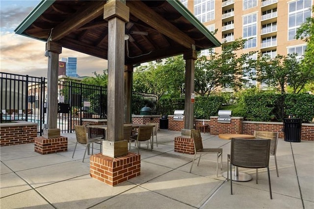 1820 Peachtree St NW Unit 804, Atlanta, GA 30309 - view of patio / terrace with exterior kitchen, a gazebo, and outdoor dining area