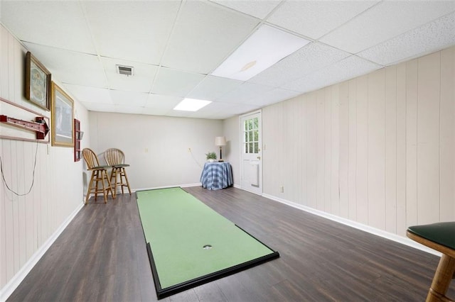 1140 Reading Dr NW, Acworth, GA 30102 - rec room with wood finished floors and a drop ceiling