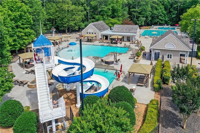 1215 Wynridge Xing, Alpharetta, GA 30005 - community pool featuring a water slide and a gazebo