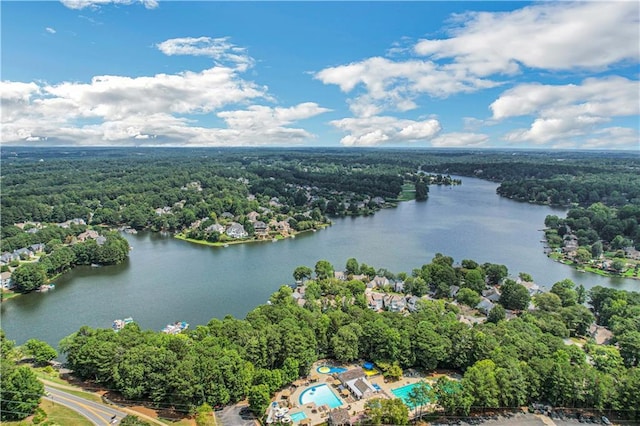 1215 Wynridge Xing, Alpharetta, GA 30005 - aerial view of a forest, a large body of water, and a pool area