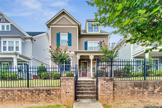 view of front of home with covered porch