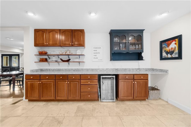 bar featuring wine cooler