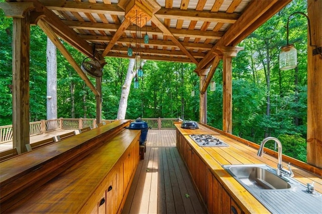 deck with sink