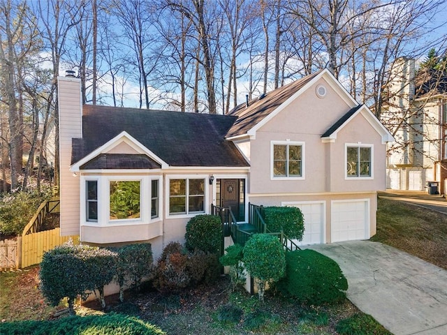 view of front facade with a garage