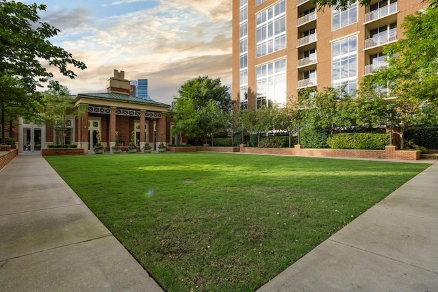 view of community with a lawn