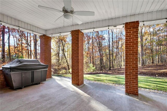 view of patio / terrace with ceiling fan