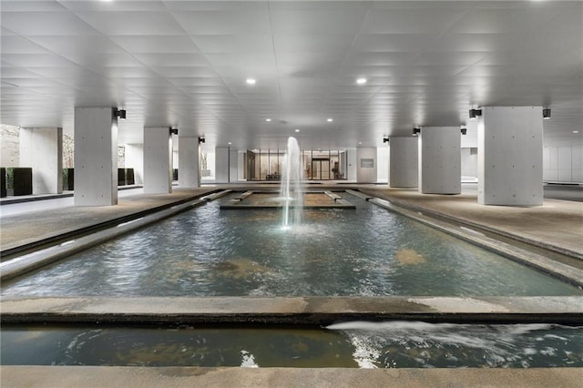 interior space with a swimming pool