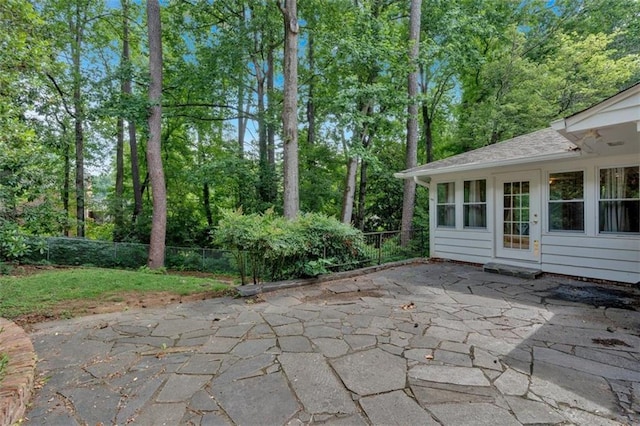 1618 Mason Mill Rd NE, Atlanta, GA 30329 - view of patio / terrace with view of wooded area