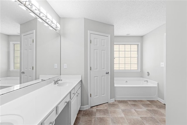7000 Foxberry Ln, Roswell, GA 30075 - full bath with a textured ceiling, double vanity, and a bath