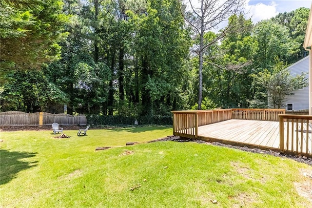 7000 Foxberry Ln, Roswell, GA 30075 - view of yard featuring a wooden deck